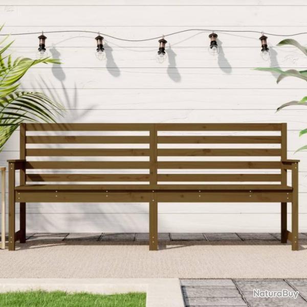 Banc de jardin marron miel 203,5x48x91,5 cm bois de pin massif