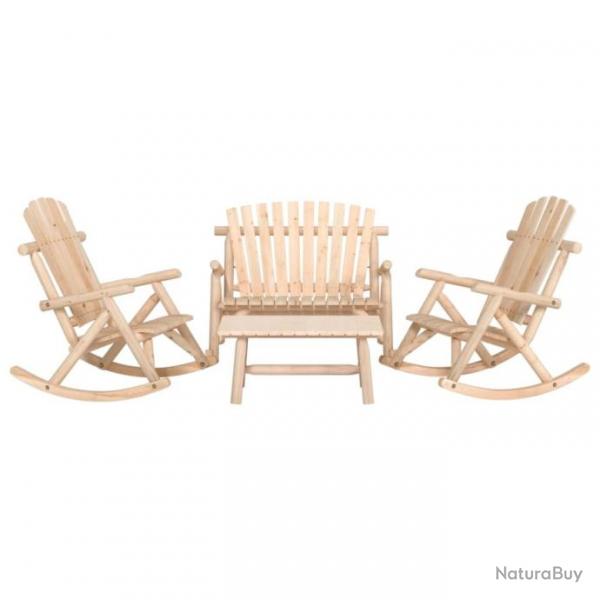 salon de jardin 4 pcs bois massif d'pica