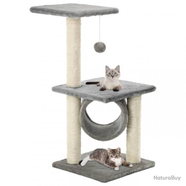 Arbre  chat avec griffoirs en sisal 65 cm Gris