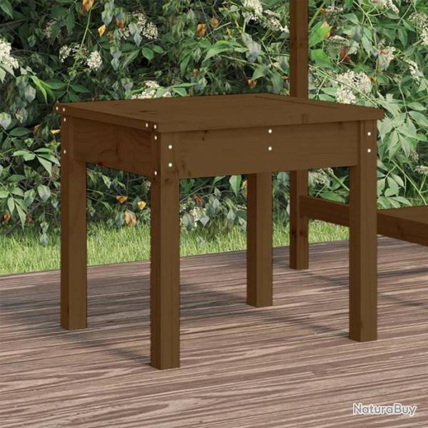 Banc de jardin marron miel 50x44x45 cm bois de pin massif