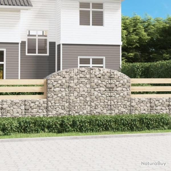 Panier de gabions arqu 200x50x120/140 cm Fer galvanis