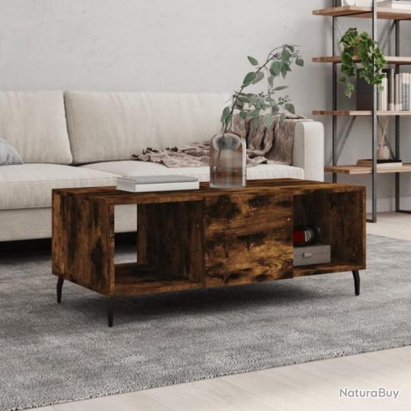 Table basse chne fum 102x50x40 cm bois d'ingnierie