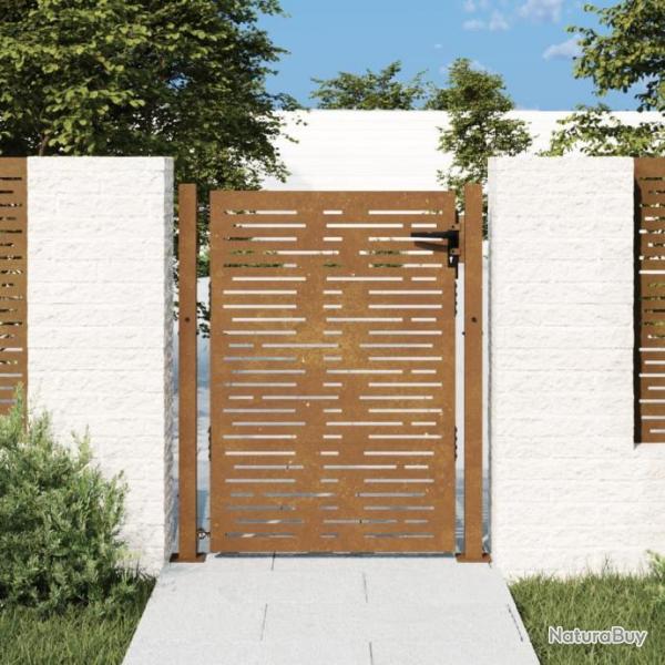 Portail de jardin 105x130 cm acier corten conception de carr