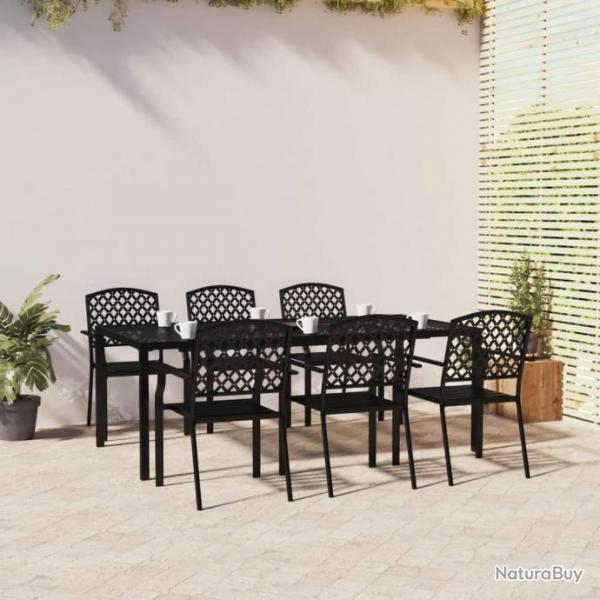 salle  manger de jardin 7 pcs anthracite acier