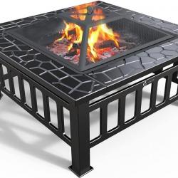 Brasero Barbecue Exterieur 3 en 1 Jardin Balcon Terrasse Piscine
