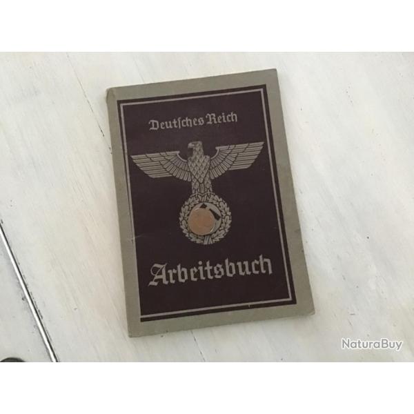 Carnet emploi ou livret du Reich ou Arbeitsbuch nominatif