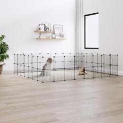 Cage animaux de compagnie à 60 panneaux et porte Noir 35x35 cm