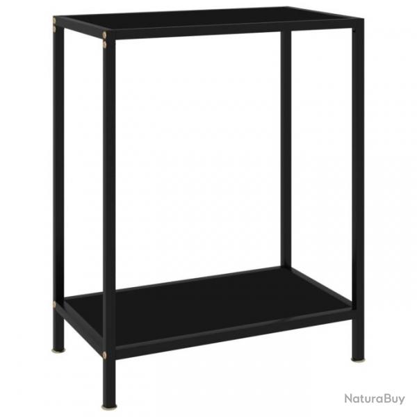 Table console Noir 60x35x75 cm Verre tremp