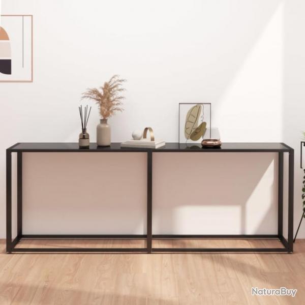 Table console Noir 200x35x75,5 cm Verre tremp