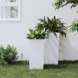 Jardinière et intérieur amovible blanc 11/26,5 L rotin PP