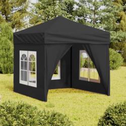 Tente de réception pliable avec parois Anthracite 2x2 m