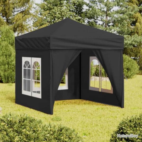 Tente de rception pliable avec parois Anthracite 2x2 m