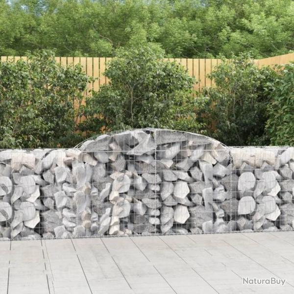 Paniers  gabions arqus 4 pcs 300x50x80/100 cm fer galvanis