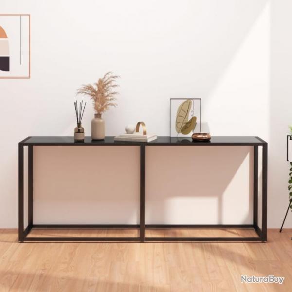 Table console Noir 180x35x75,5 cm Verre tremp