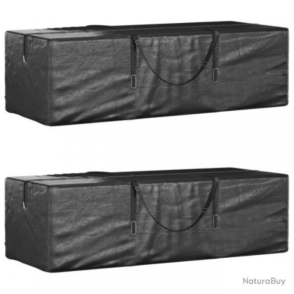 Sacs de rangement pour coussins de jardin 2 pcs noir