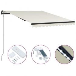 Auvent rétractable et capteur de vent LED 300x250 cm Crème