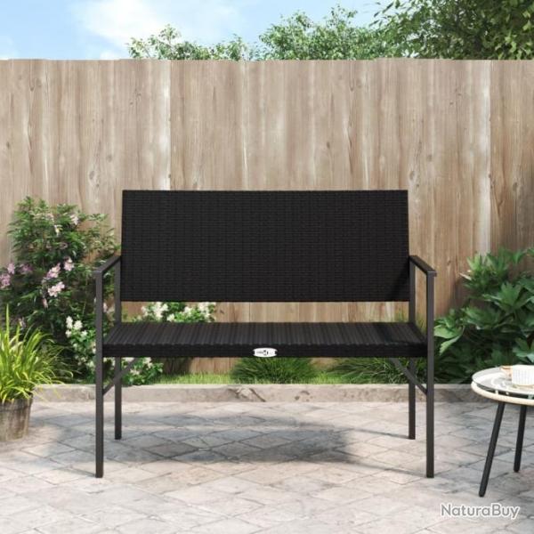 Banc de jardin  2 places noir rsine tresse