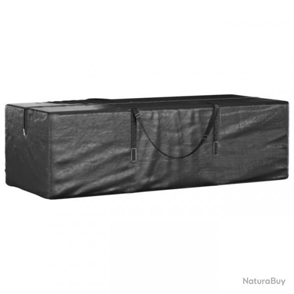 Sac de rangement pour coussins de jardin noir 135x40x55 cm PE