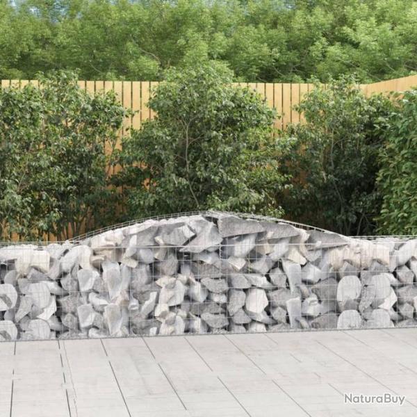 Paniers  gabions arqus 4 pcs 400x50x60/80 cm Fer galvanis