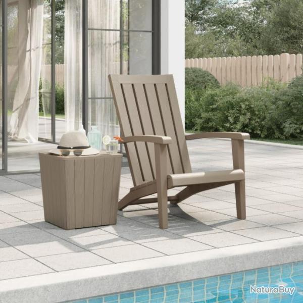 Chaise de jardin Adirondack marron clair polypropylne