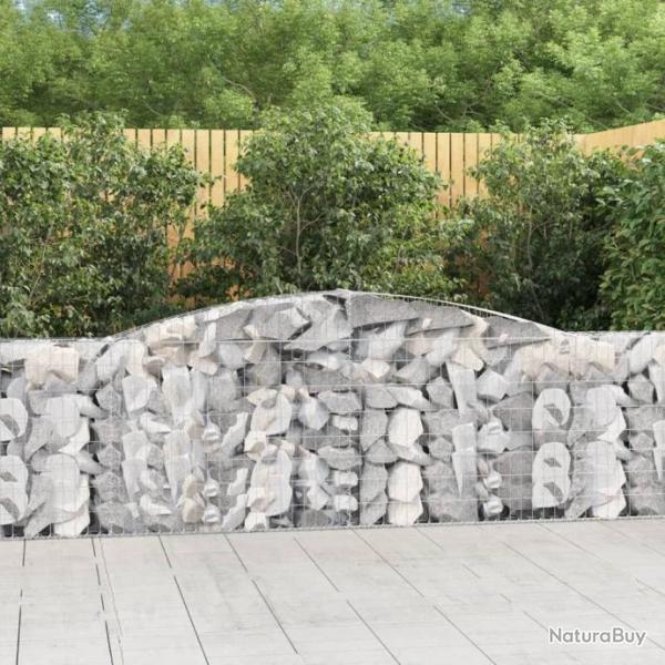 Paniers  gabions arqus 2 pcs 400x30x80/100 cm Fer galvanis