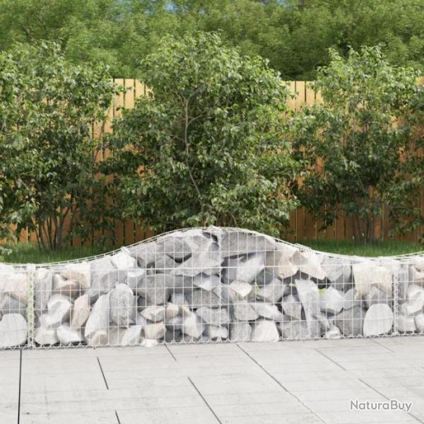 Paniers  gabions arqus 2 pcs 200x30x40/60 cm Fer galvanis