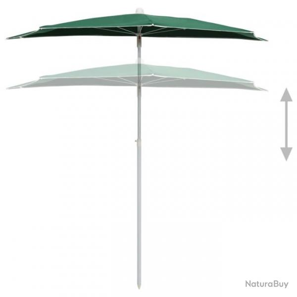 Demi-parasol de jardin avec mt 180x90 cm Vert