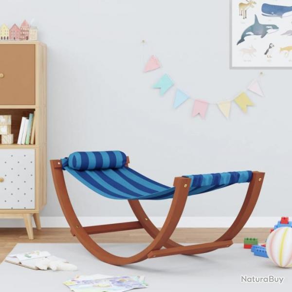 Hamac  bascule pour enfants rayure bleue tissu