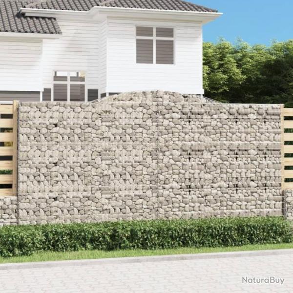 Panier de gabions arqu 400x50x200/220 cm Fer galvanis