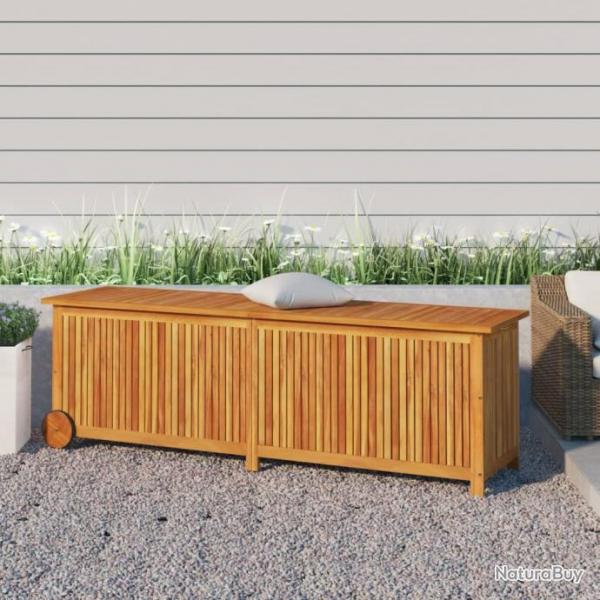 Bote de rangement de jardin avec roues 150x50x58cm bois acacia