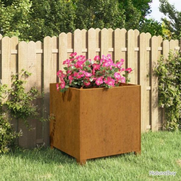 Jardinire avec pieds Rouill 42x40x43 cm Acier corten