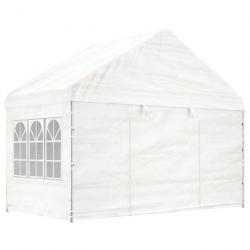 Belvédère avec toit blanc 4,08x2,23x3,22 m polyéthylène