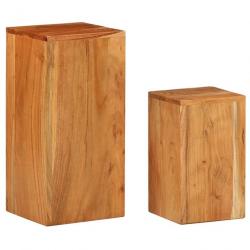 Tables d'appoint 2 pcs Bois d'acacia solide