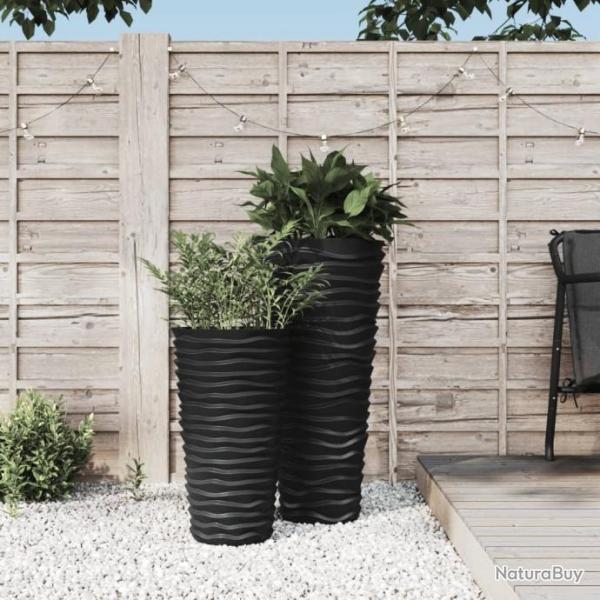 Jardinire et intrieur amovible anthracite aspect rainur