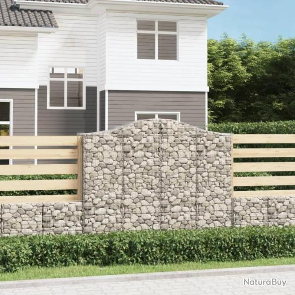 Paniers  gabions arqus 3 pcs 200x50x160/180 cm Fer galvanis