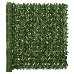 Écran de balcon avec feuilles vert foncé 500x150 cm