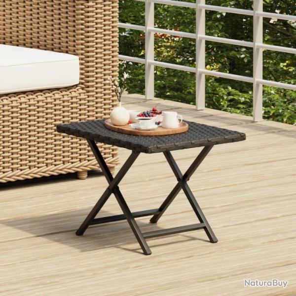 Table pliable noir 45x35x32 cm rsine tresse