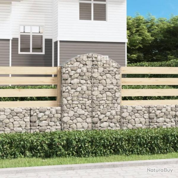 Panier de gabions arqu 100x30x140/160 cm Fer galvanis