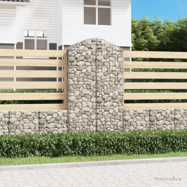 Panier de gabions arqu 100x50x180/200 cm Fer galvanis