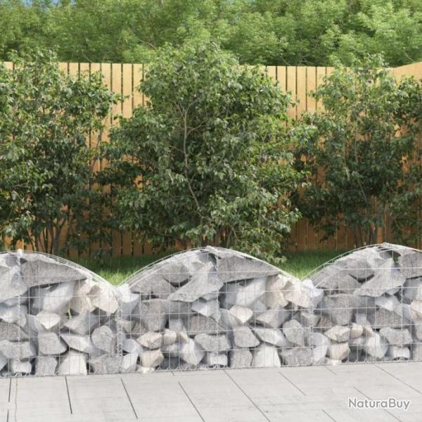 Panier de gabions arqu 100x30x40/60 cm Fer galvanis