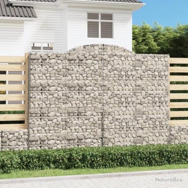 Paniers  gabions arqus 3 pcs 300x30x220/240 cm fer galvanis