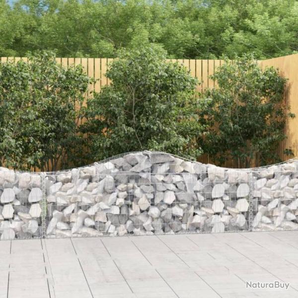 Paniers  gabions arqus 5 pcs 200x30x60/80 cm Fer galvanis