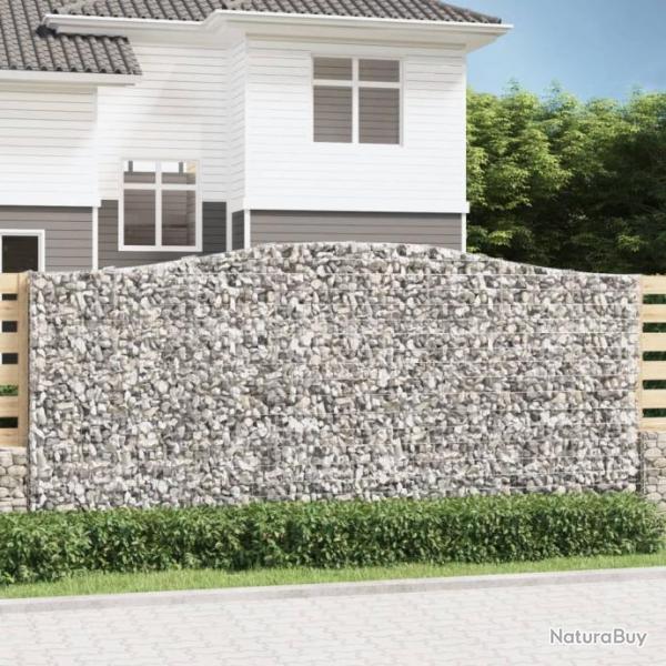 Paniers  gabions arqus 2 pcs 400x50x180/200 cm Fer galvanis