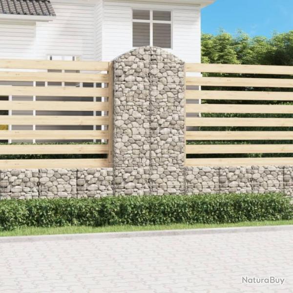 Panier de gabions arqu 100x30x220/240 cm Fer galvanis