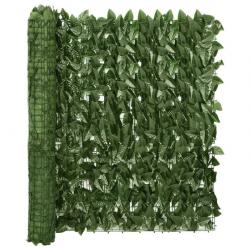 Écran de balcon avec feuilles vert foncé 600x100 cm