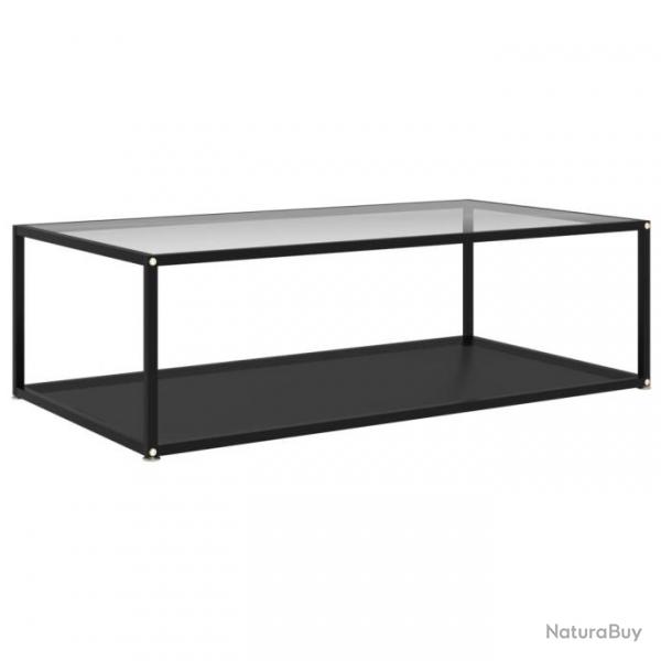 Table basse Transparent et noir 120x60x35 cm Verre tremp