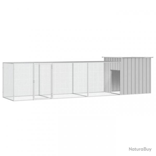 Cage pour poules Gris 400x91x100 cm Acier galvanis