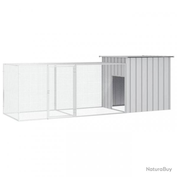 Cage pour poules Gris 300x91x100 cm Acier galvanis