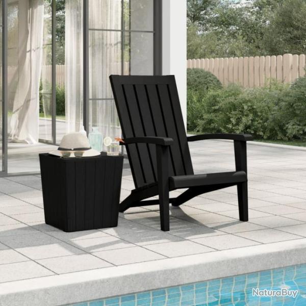 Chaise de jardin Adirondack noir polypropylne