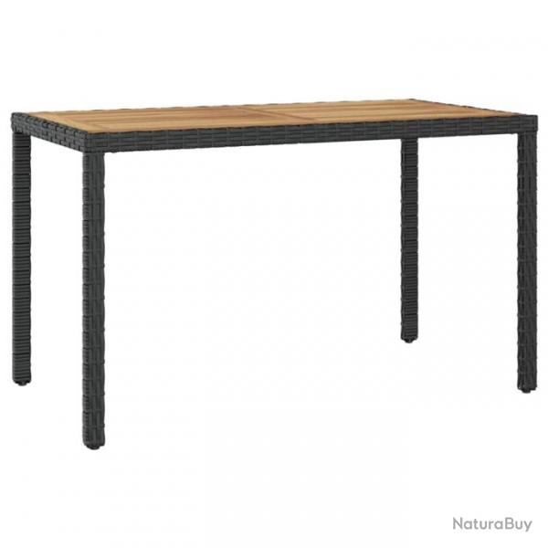 Table de jardin Noir et marron 123x60x74cm Bois d'acacia solide